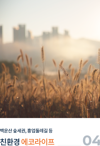 
									04.
									백운산 숲세권, 흥업둘레길 등
									
									친환경 '에코라이프'
									